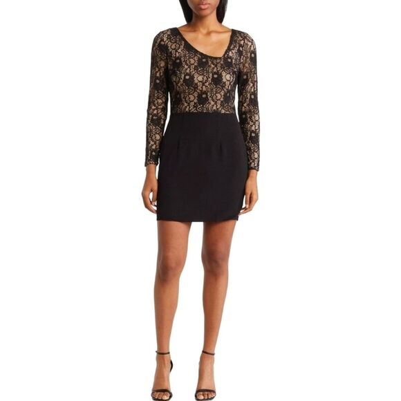 Dresses & Skirts - NWT Dress the Population Chante Lace Long Sleeve LBD Dress Black Size Large